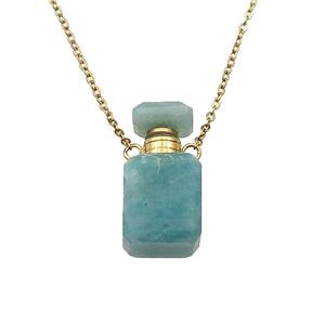 green Amazonite perfume bottle Necklace, approx 10-20mm