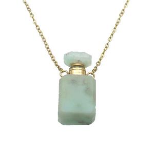 green Chrysoprase perfume bottle Necklace, approx 10-20mm