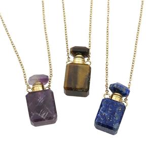 mixed Gemstone perfume bottle Necklace, approx 10-20mm