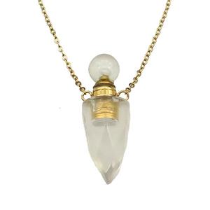 Lemon Quartz perfume bottle Necklace, approx 9-28mm