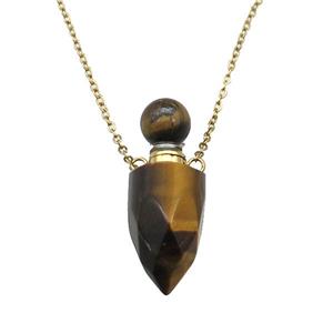 Tiger eye stone perfume bottle Necklace, approx 9-28mm