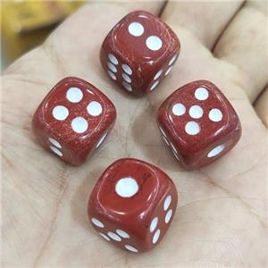 Red Jasper Cube Dice, approx 15mm