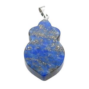 Blue Lapis Shield Pendant, approx 17-26mm