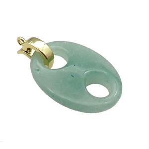 Green Aventurine Pignose Pendant, approx 18-25mm