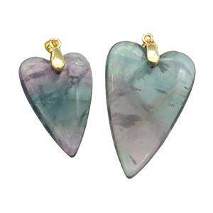 Multicolor Fluorite Heart Pendant, approx 20-30mm