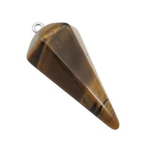 Natural Tiger Eye Stone Pendulum Pendant, approx 17-38mm