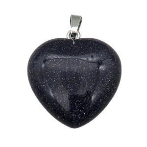 Blue Sandstone Heart Pendant, approx 25mm