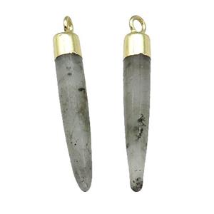 Labradorite Bullet Pendant Gold Plated, approx 5-30mm