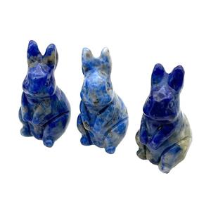 Blue Lapis Rabbit No Hole, approx 11-35mm