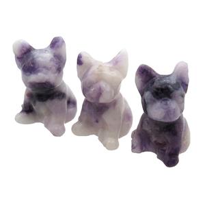 Lilac Jasper Dog No Hole, approx 20-30mm