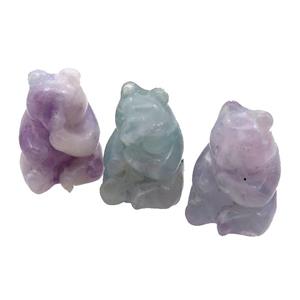 Fluorite Bear No Hole, approx 17-30mm