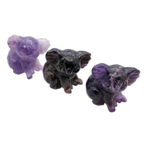 Purple Amethyst Koala No Hole, approx 25-30mm