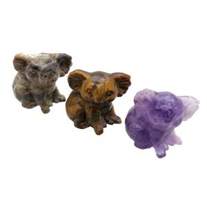 Mix Gemstone Koala No Hole, approx 25-30mm