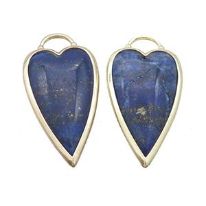 Blue Lapis Lazuli Arrowhead Pendant Gold Plated, approx 18-35mm