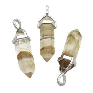 Synthetic Quartz Bullet Pendant Tiger Skin, approx 8x30mm