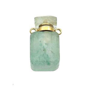 Natural Green Strawberry Quartz Perfume Bottle Pendant, approx 10-18mm