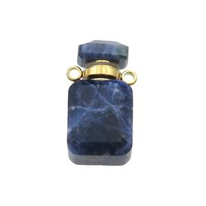 Natural Blue Sodalite Perfume Bottle Pendant, approx 10-18mm