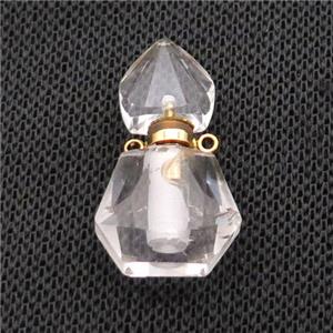 Crystal Quartz Perfume Bottle Pendant, approx 16-27mm