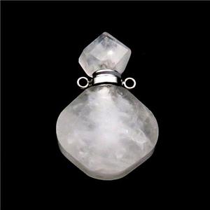 Natural Clear Quartz Perfume Bottle Pendant, approx 17-26mm