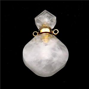 Natural Clear Quartz Perfume Bottle Pendant, approx 17-26mm