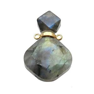 Natural Labradorite Perfume Bottle Pendant, approx 17-26mm