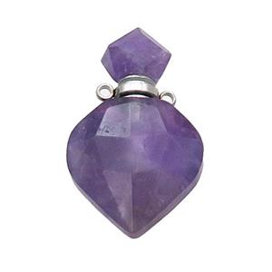 Natural Amethyst Perfume Bottle Pendant Purple, approx 18-30mm