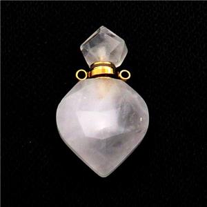 Natural Clear Quartz Perfume Bottle Pendant, approx 18-30mm