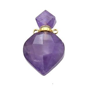 Natural Amethyst Perfume Bottle Pendant Purple, approx 18-30mm