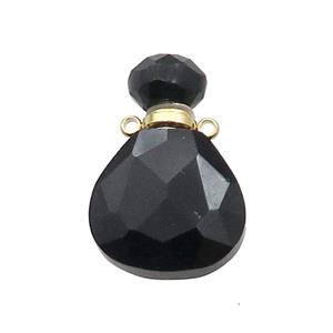 Natural Black Onyx Agate Perfume Bottle Pendant, approx 17-24mm