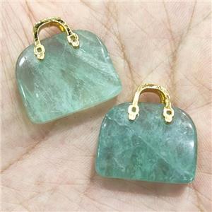 Natural Green Aventurine Bag Pendant, approx 20-24mm