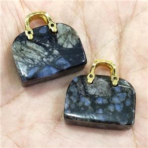 Natural Gray Opal Bag Pendant, approx 20-24mm