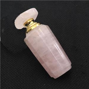 Pink Rose Quartz Perfume Bottle Pendant, approx 30-70mm