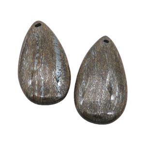 Natural Bronzite Teardrop Pendant, approx 20-40mm