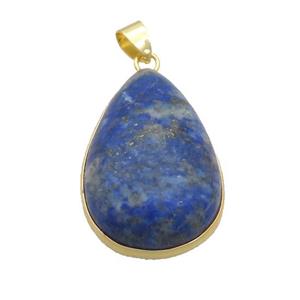 Natural Blue Lapis Lazuli Teardrop Pendant, approx 20-30mm