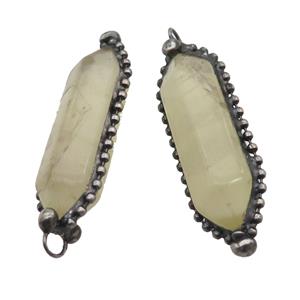 Lemon Quartz Bullet Pendant Antique Silver, approx 13.5-45mm