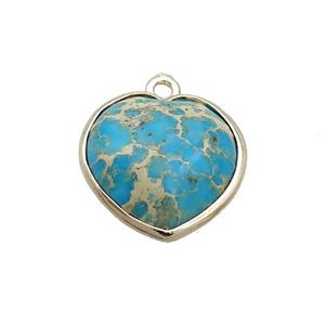 Turqblue Imperial Jasper Heart Pendant, approx 17mm