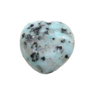 Kiwi Jasper Heart Pendant Undrilled, approx 30mm