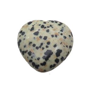 Black Dalmatian Jasper Heart Pendant Undrilled, approx 30mm