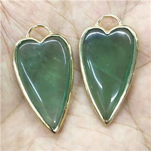 Green Fluorite Arrowhead Pendant Gold Plated, approx 18-35mm