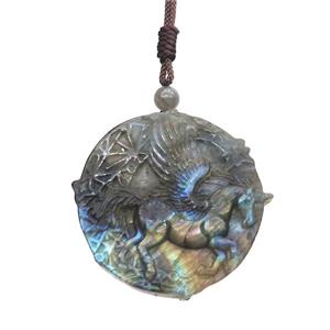 Natural Labradorite Necklace Pegasus, approx 45mm