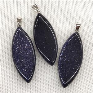 Natural Blue Sandstone Leaf Pendant, approx 20-50mm