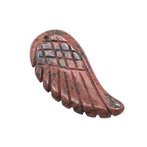 Red Sesame Jasper Angel Wings Pendant, approx 17-35mm