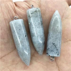 Natural Labradorite Bullet Pendant, approx 10-40mm