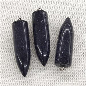 Blue Spot Sandstone Bullet Pendant, approx 10-40mm