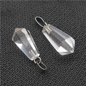 Clear Crystal Quartz Teardrop Pendant, approx 13-23mm