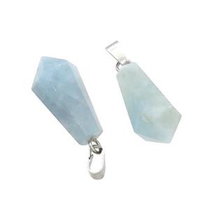 Natural Blue Aquamarine Teardrop Pendant, approx 13-23mm