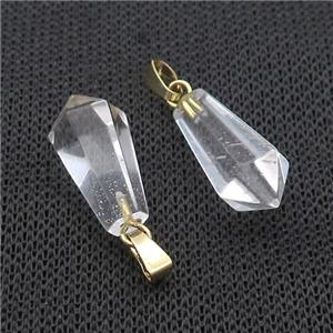 Clear Crystal Quartz Teardrop Pendant, approx 13-23mm