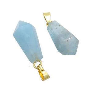 Natural Blue Aquamarine Teardrop Pendant, approx 13-23mm