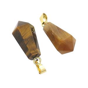 Natural Tiger Eye Stone Teardrop Pendant Yellow, approx 13-23mm