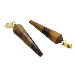 Natural Tiger Eye Stone Pendulum Pendant Yellow, approx 8-30mm